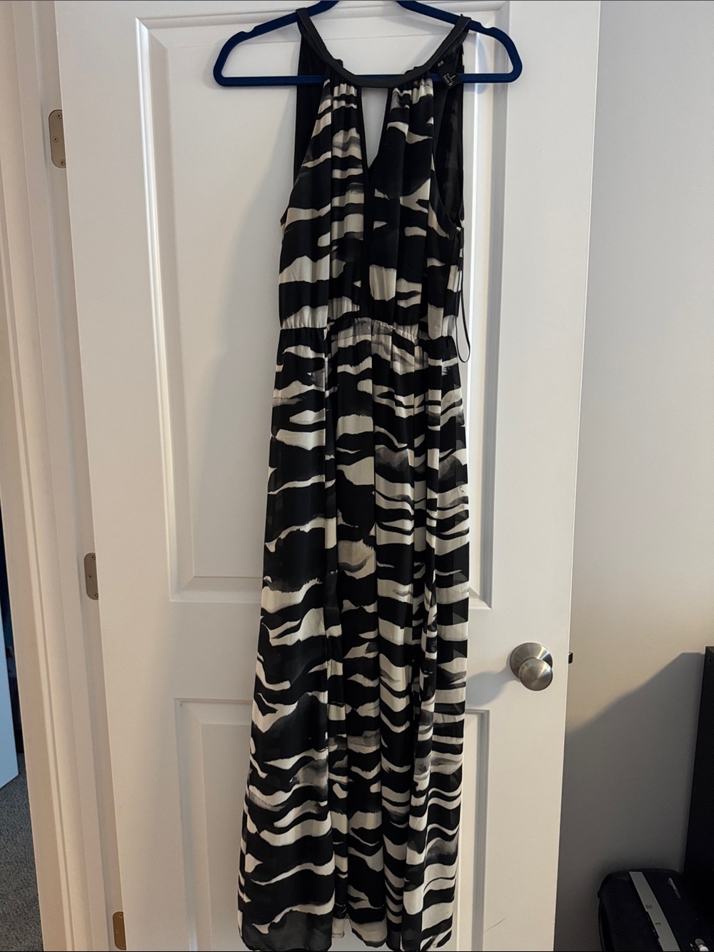 H&M Black and White Halter Maxi Dress